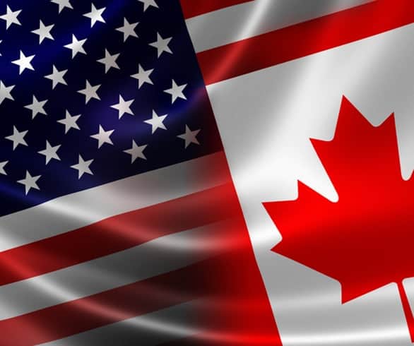 Merged Flag of Canada and USA