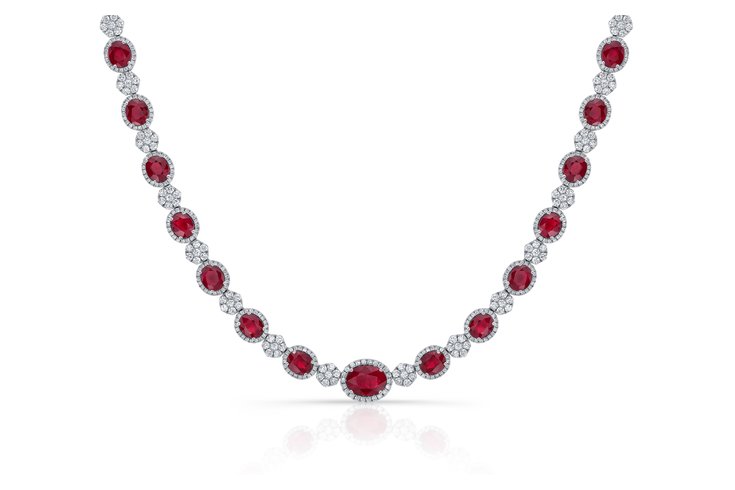 Amden Jewelry ruby and diamond riviera necklace at Time & Shine Edmonton