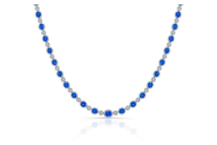 Amden Jewelry sapphire and diamond riviera necklace at Time & Shine Edmonton