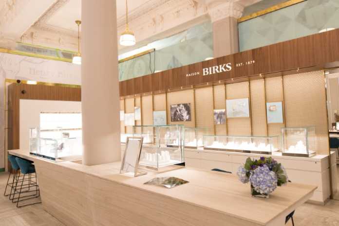 Birks Group fiscal 2026 results reflected inside the Maison Birks Montreal flagship store