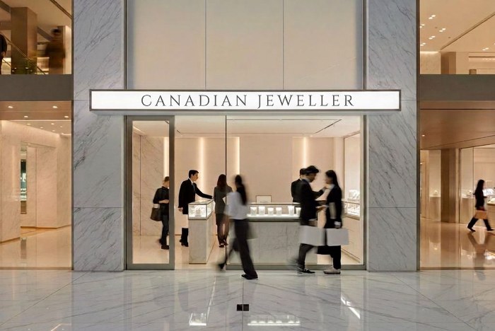 New Canadian Jeweller boutique storefront in a modern shopping mall