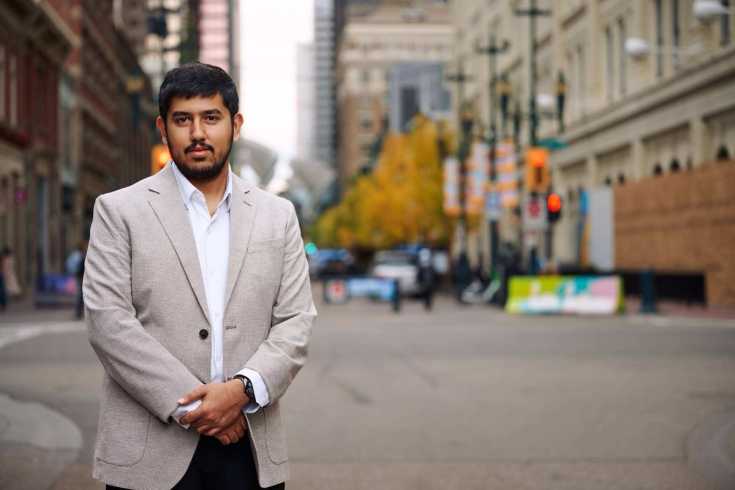 Ayush Shah, founder of ANK Enterprise and one of the young jewellers in Canada, in downtown Calgary